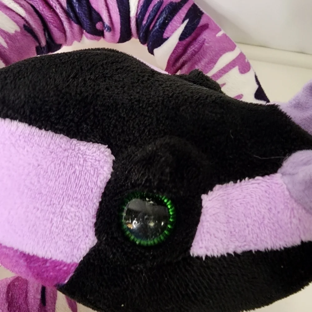 Purple and Black Plush Snake Toy 54 Inches Long 4 1/2 Feet